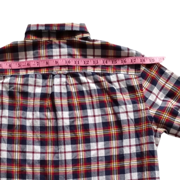 AMERICAN EAGLE OUTFITTERS RED YELLOW PLAID BUTTON DOWN SHIRT. SIZE (M ) - Picture 5 of 13